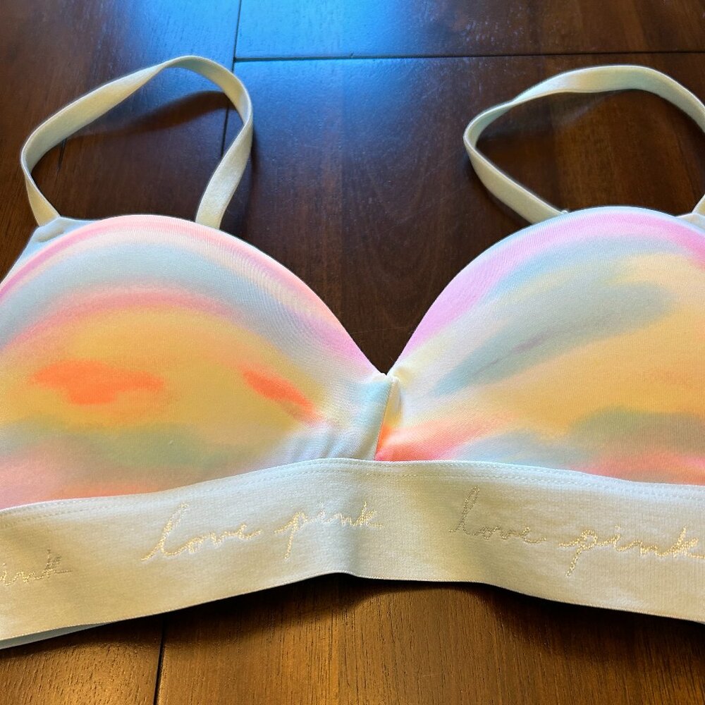 PINK Victoria's Secret Pastel Rainbow Push-Up Bra - Picture 7 of 9